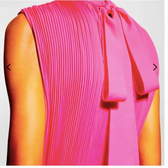 Milly Melina Pleated Midi Dress in Pink 6 - Picture 8 of 8